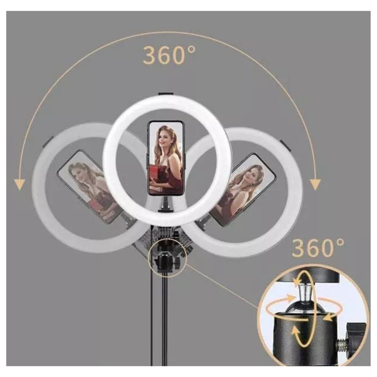 Aro de Luz LED 32 cm con Trípode 2.1 M